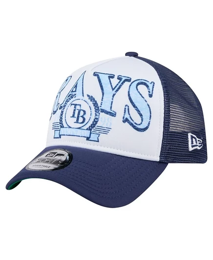 Мужская темно-синяя шляпа дальнобойщика Tampa Bay Rays новой эры, потертая 9-дюймовая А-образная регулируемая шляпа дальнобойщика
