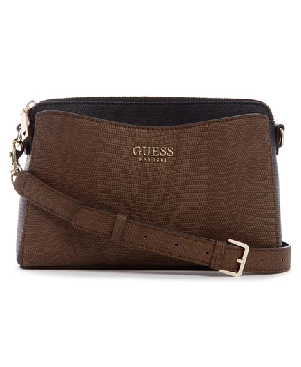 Женская сумка Guess Lyndi через плечо, каштановая