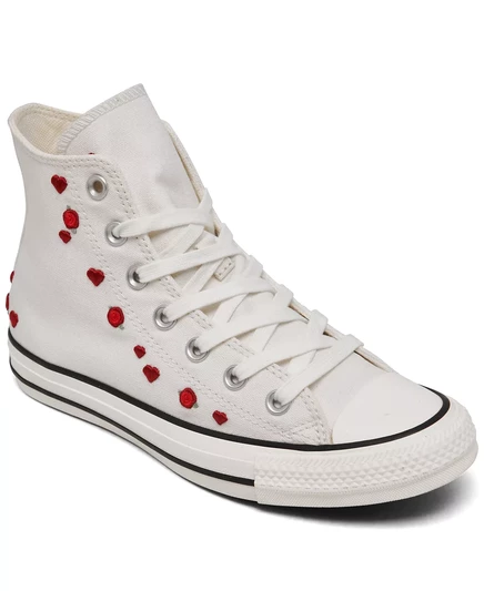  Женские повседневные кроссовки Chuck Taylor All Star Love Me с высоким берцем от Finish Line vintage white, red