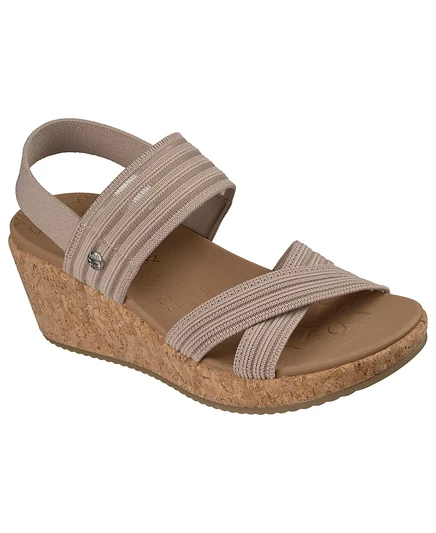 Женские босоножки на танкетке Skechers Beverlee 2.0 - Bali Vibes от Finish Line коричнево-бежевого цвета