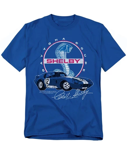 Футболка с логотипом Shelby Cobra Big & Tall Carroll Shelby Daytona Coupe Circle синяя