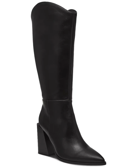  Сапоги Tati с наборным каблуком и широкими голенями, созданные для Macy's black smooth