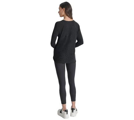 Женская футболка DKNY Mini Slub Waffle 3/4, черная