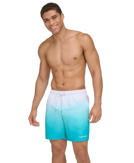 Мужские пляжные шорты Calvin Klein Sky Gradient 7″, зеленые
