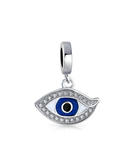 Подвеска-шарм Bling Jewelry «глаз», серебро 925, серебристая