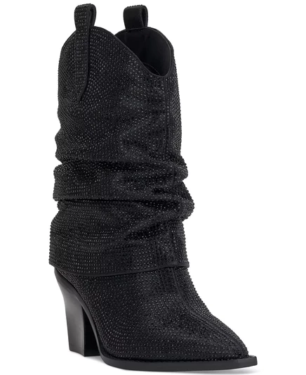  Женские ковбойские пинетки с напуском, украшенные Геморрой black rhinestone
