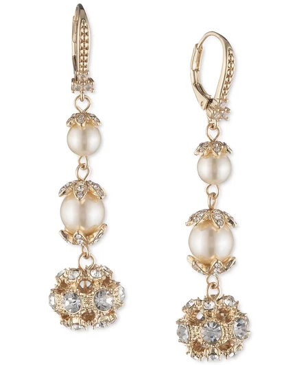 Женские серьги Marchesa Triple Drop с жемчугом, золотистые