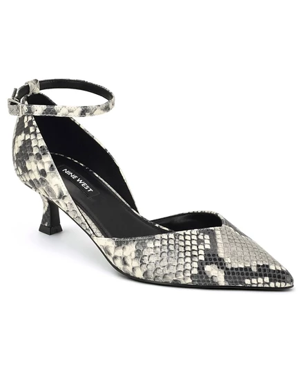 Женские туфли Nine West Kory на каблуке-рюмочке, серые под змеиную кожу
