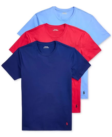  Мужские классические майки с круглым вырезом из 3-х комплектов fall royal/begonia red/harbor island blue