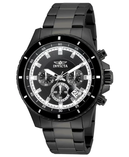 Мужские кварцевые часы с хронографом Invicta 12458 Pro Diver с циферблатом черный