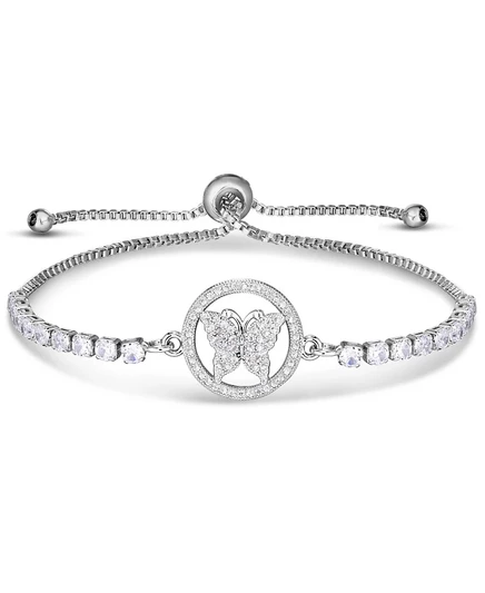 Женский браслет Macy's «Butterfly» с кубическим цирконием, серебристый
