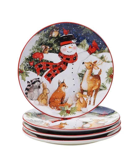 Набор из 4 обедных тарелок Certified International Magic of Christmas 28 см, разноцветный
