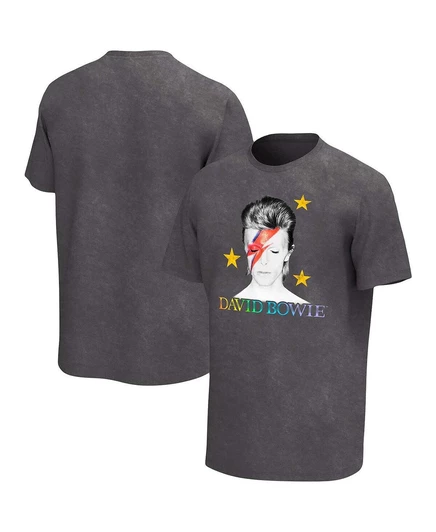 Мужская черная футболка с принтом Aladdin Sane Rainbow Washed black