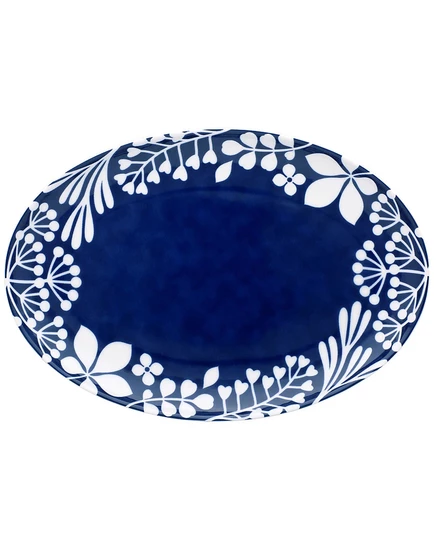 Овальное сервировочное блюдо Noritake Bluefjord 41 см, синее