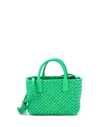 Женская сумка Bottega Veneta Mini Cabat из наппы, зеленая