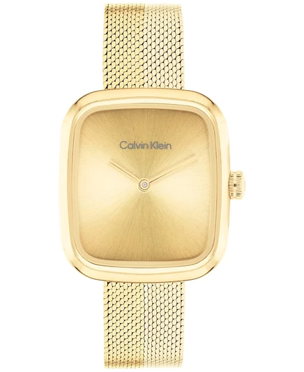 Женские часы-браслет Calvin Klein Adore Gold из нержавеющей стали с сетчатым браслетом, 30 мм золото
