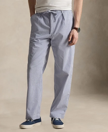 Мужские брюки в полоску Polo Ralph Lauren из ткани Seersucker multi