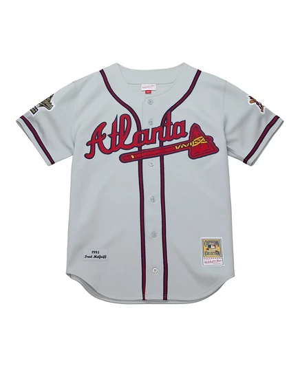 Мужская футболка Mitchell & Ness Fred McGriff серого цвета Atlanta Braves  gray