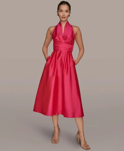 Женское платье Donna Karan New York халтер миди, розовое
