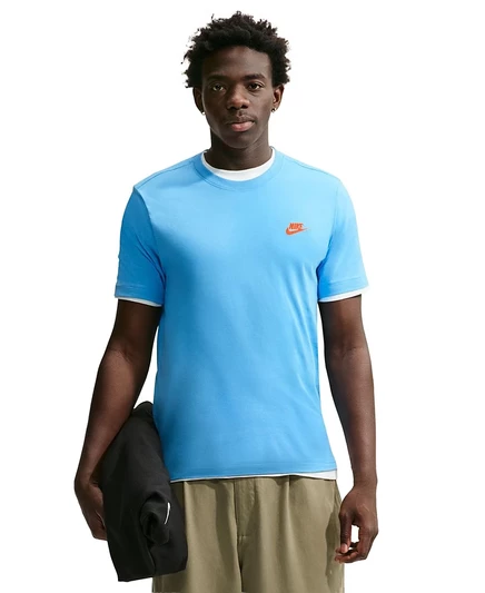 Мужская футболка Nike Sportswear Club, сине-оранжевая
