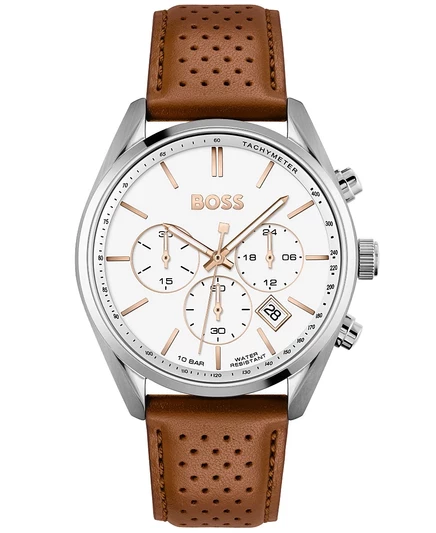 Мужские часы Hugo Boss Champion хронограф, 44 мм, коричневые