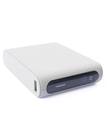 Портативное зарядное устройство RadioShack Power Bank емкостью 20 000 мАч, 74 Ватт-часа, с цифровым дисплеем и быстрой зарядкой через USB A и USB C 2309274 нет цвета