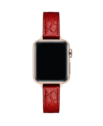 Ремешок из крокодиловой кожи Posh Tech Cleo Skinny для Apple Watch красный