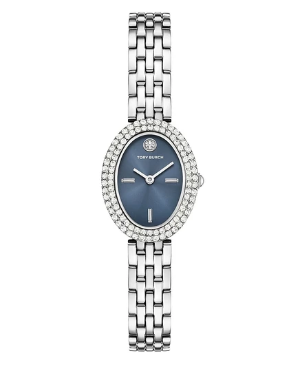 Женские наручные часы Tory Burch The Oval 28 мм, серебристые