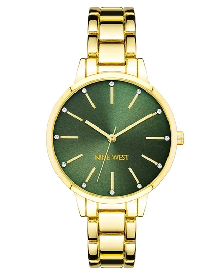 Женские часы Nine West NW-2098GNGB, зеленые и золотистые