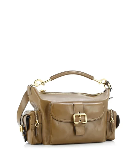 Кожаная сумка через плечо для фотоаппарата Chloe Medium, бывшая в употреблении brown