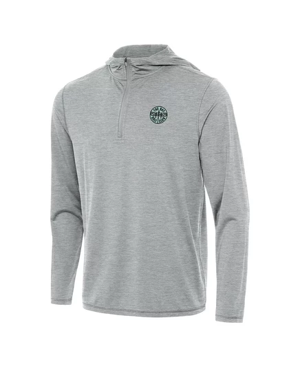 Мужская толстовка с капюшоном на молнии Antigua Heather Grey TGL The Bay Golf Club heather gray