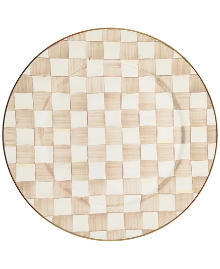 Сервировочное блюдо Mackenzie-Childs Mocha Check, 41 см, коричневое