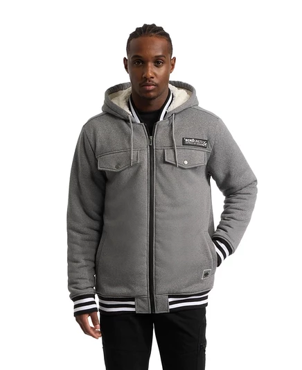Мужская куртка в стиле varsity Ecko Unltd Renown с шерпой, серая