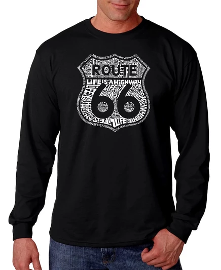 Мужской лонгслив LA Pop Art Route 66, черный