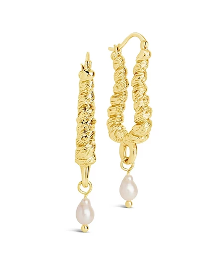 Серьги Sterling Forever Sylvie с жемчугом, золотистые