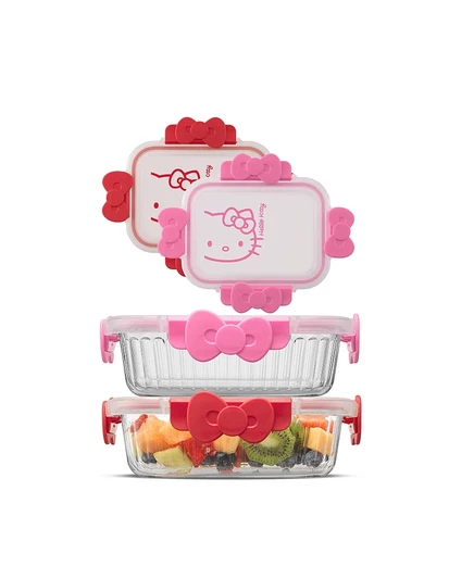 Контейнеры JoyJolt Hello Kitty, набор 2 шт., разноцветные