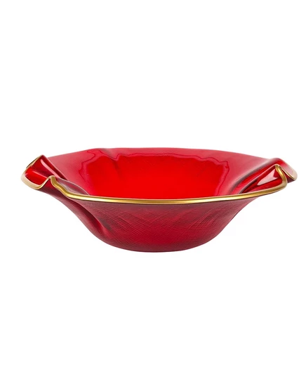 Маленькая рифленая миска Vietri Holiday Glass, красная