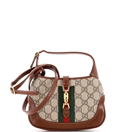 Женская сумка Pre-Owned Gucci Mini Jackie 1961 из покрытого канваса, коричневая
