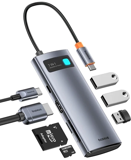 USB-C хаб Baseus 7-в-1 с HDMI 4K 60 Гц, белый
