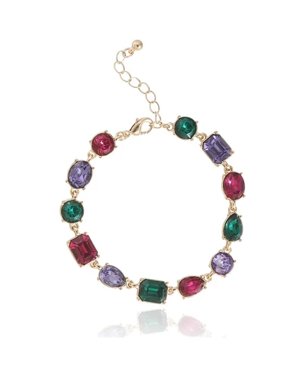 Браслет BCBGeneration Multi-Stone Gem с разноцветными камнями, золотистый