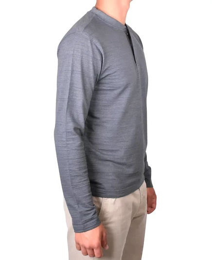 Винтажная мужская выгоревшая рубашка Slub Henley 1943 года выпуска petrol heather