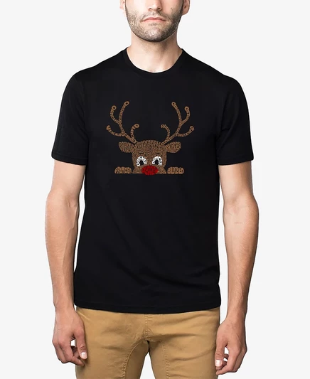 Мужская футболка премиум-класса с надписью Word Art от LA Pop Art от Peeking Reindeer black