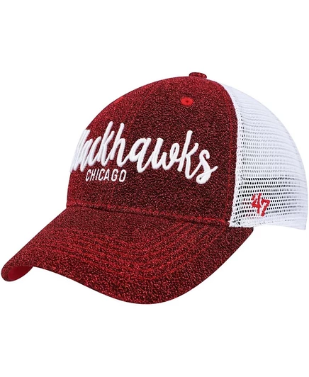 Женская кепка 47 Brand Chicago Blackhawks Encore MVP, красно‑белая