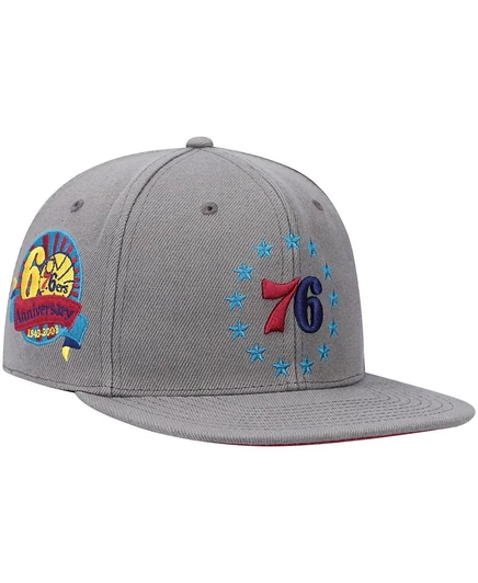 Мужская кепка Mitchell & Ness 76ers, угольно-серая
