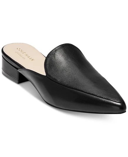 Женские шлепанцы Cole Haan из кожи Piper с острым носком черного цвета