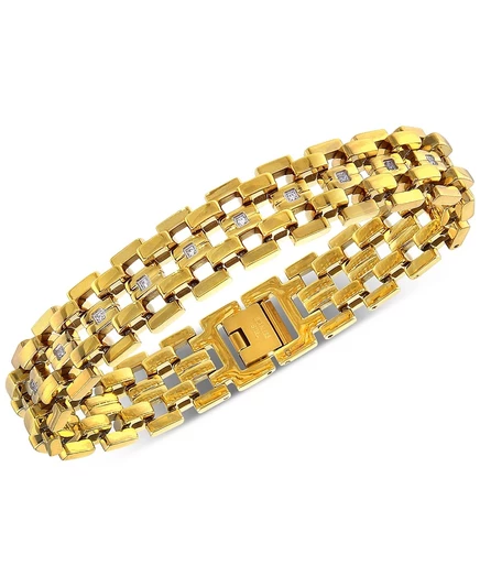 Мужской браслет Macy's Diamond Link, 1/4 карата, золотистый