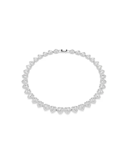 Теннисное ожерелье Swarovski Ariana Grande x Swarovski® смешанной огранки в виде сердца с белым родиевым покрытием white