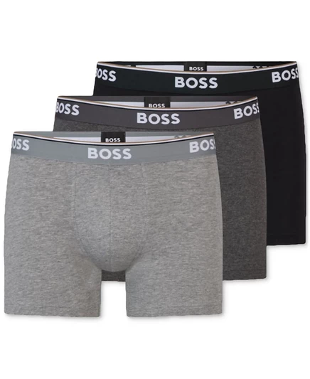 Мужские боксеры BOSS, 3 пары, хлопок стрейч, серые