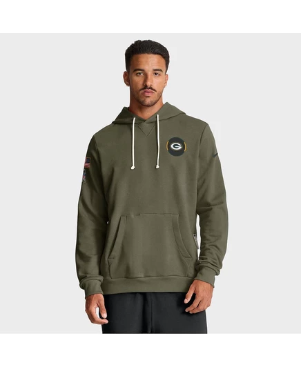Мужская оливково-зеленая толстовка Bay Packers с капюшоном Dri-FIT olive