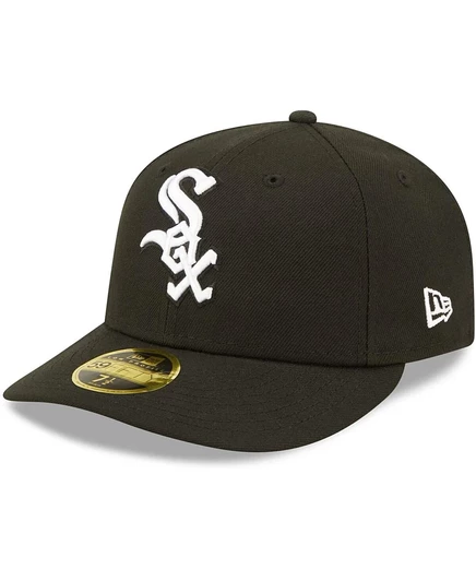 Мужская кепка New Era 59FIFTY Chicago White Sox низкого профиля, черно-белая